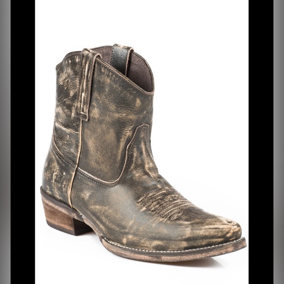 Roper Womens Dusty Distressed Snip Toe Casual Boots Ankle Low Heel 1-2 - Picture 16 of 16